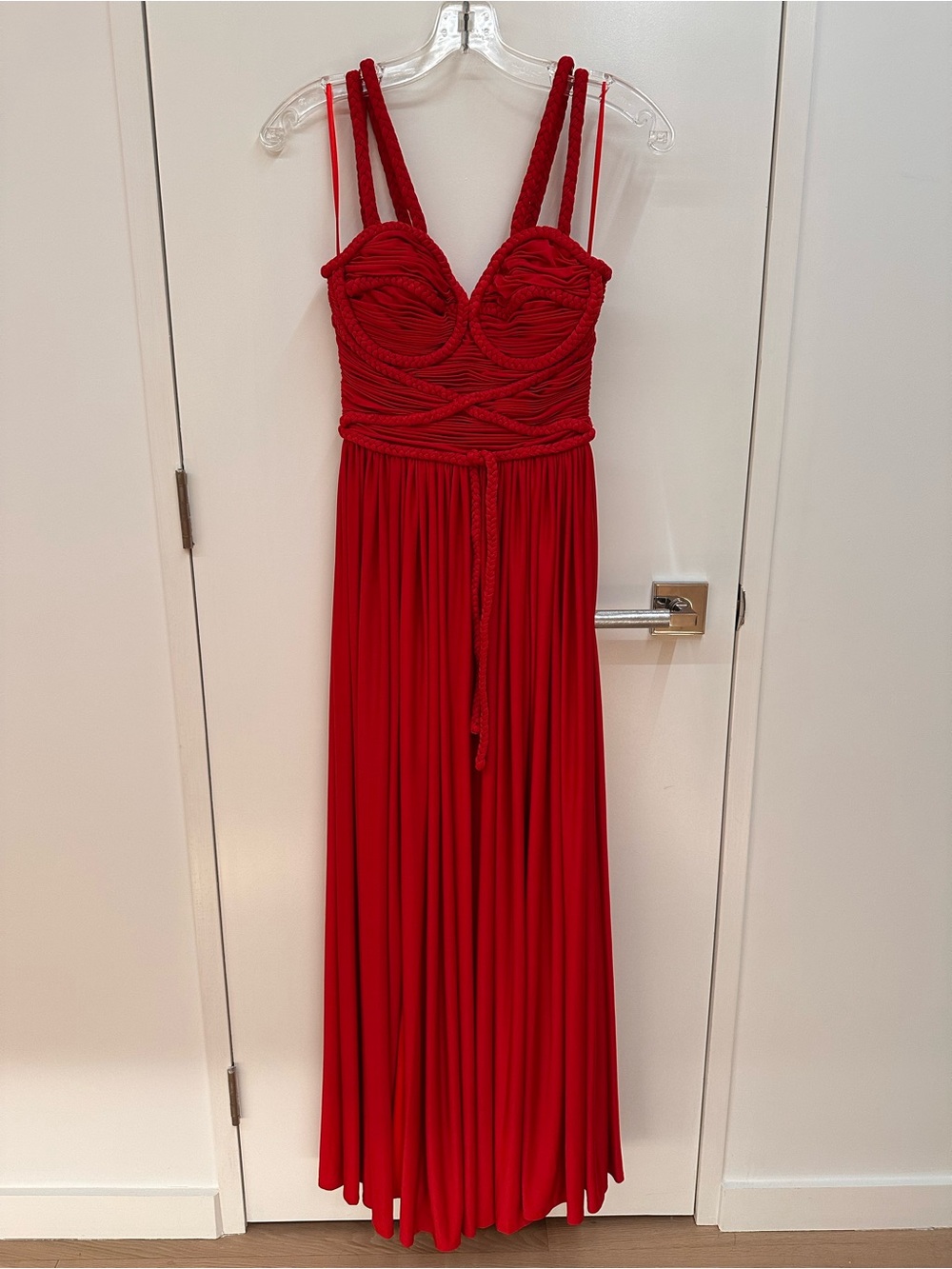 Red Strappy Maxi Dress with Rope Detail